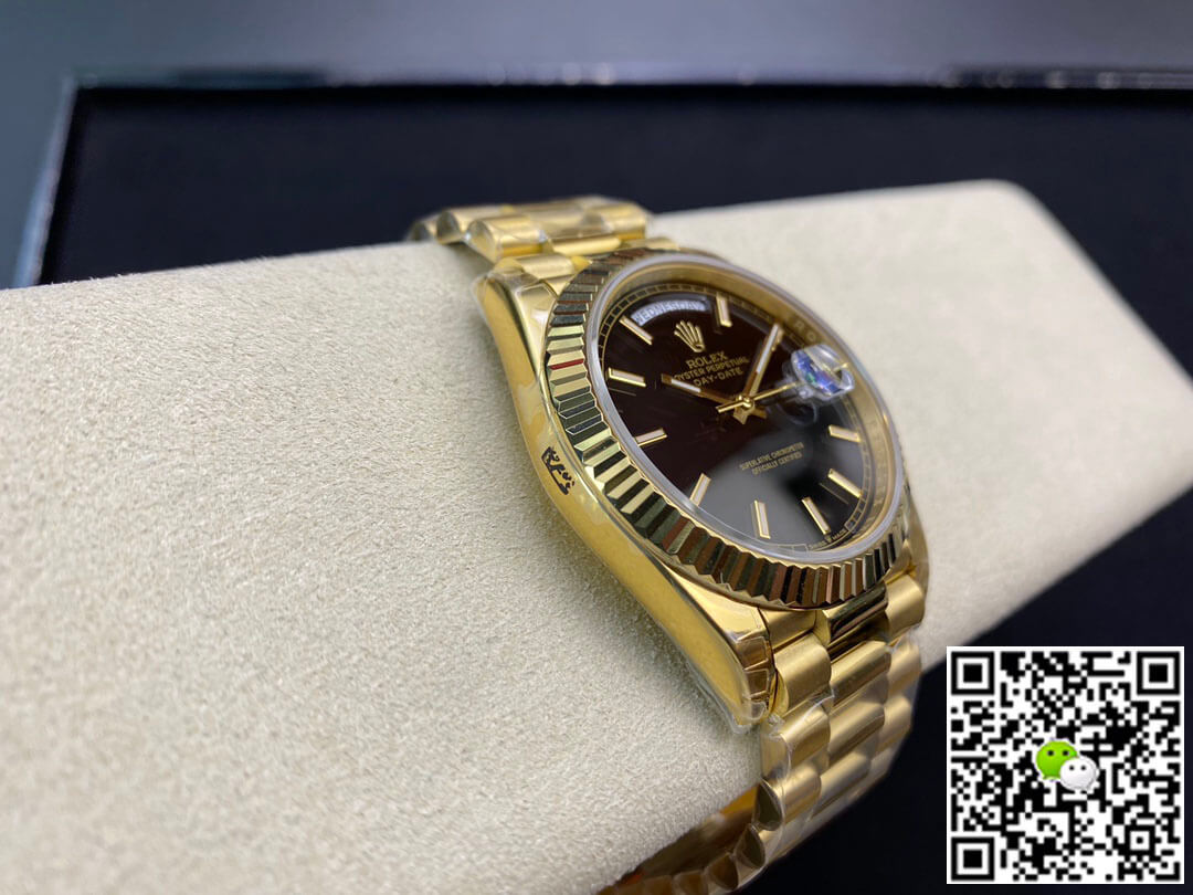 Rolex Day Date 40MM EW Factory Yellow Gold Black Dial