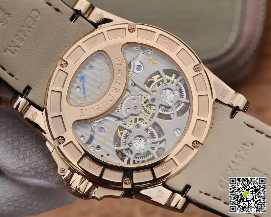 Roger Dubuis Excalibur RDDBEX0249 JB Factory Tourbillon Gold Case White Dial
