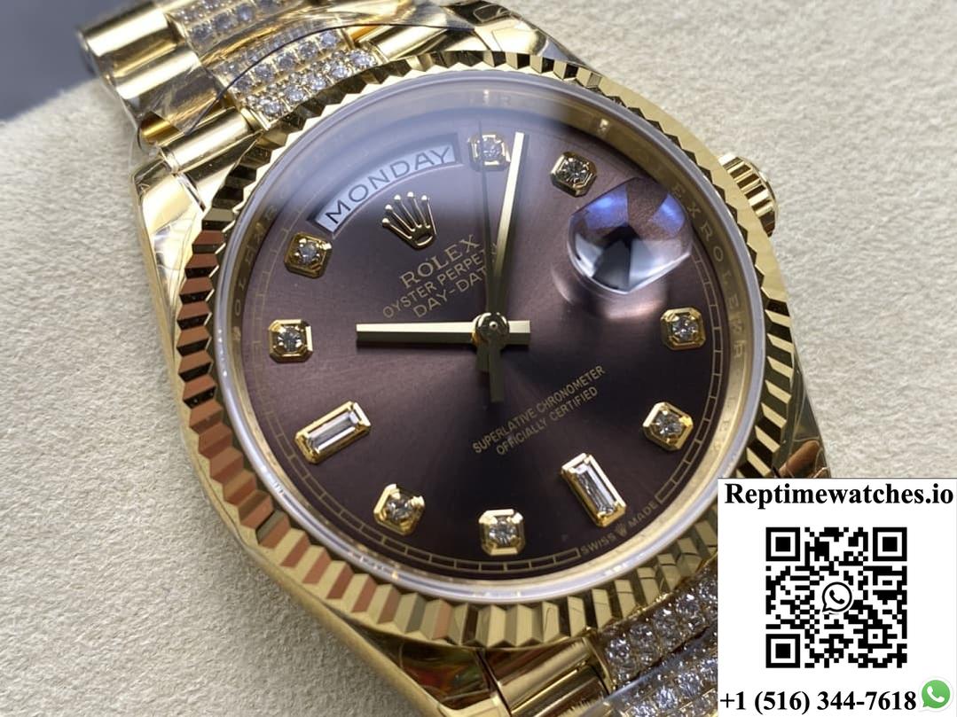 Rolex Day-Date M128238-0024 8+ factory gold color strap