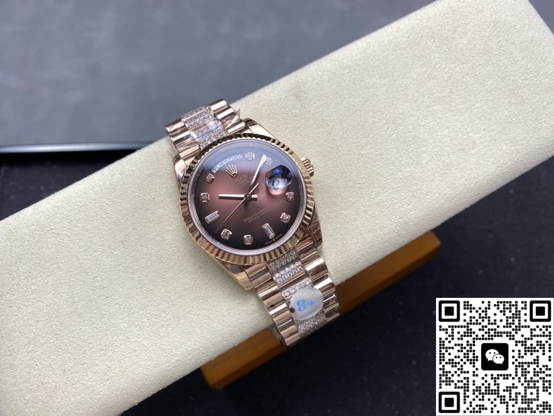 Rolex Day-Date M128235-0038 8+ Factory Diamond Hour Markers