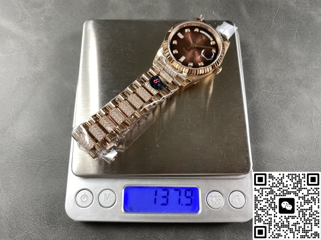 Rolex Day-Date M128235-0038 8+ Factory Diamond Hour Markers
