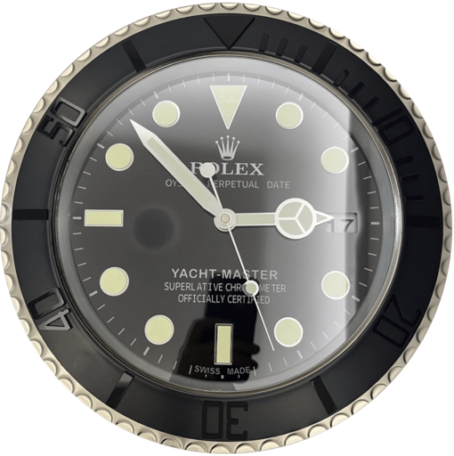 YATCH MASTER – BLACK – BLACK 2 DELUXE METAL WALL CLOCK 35 CM