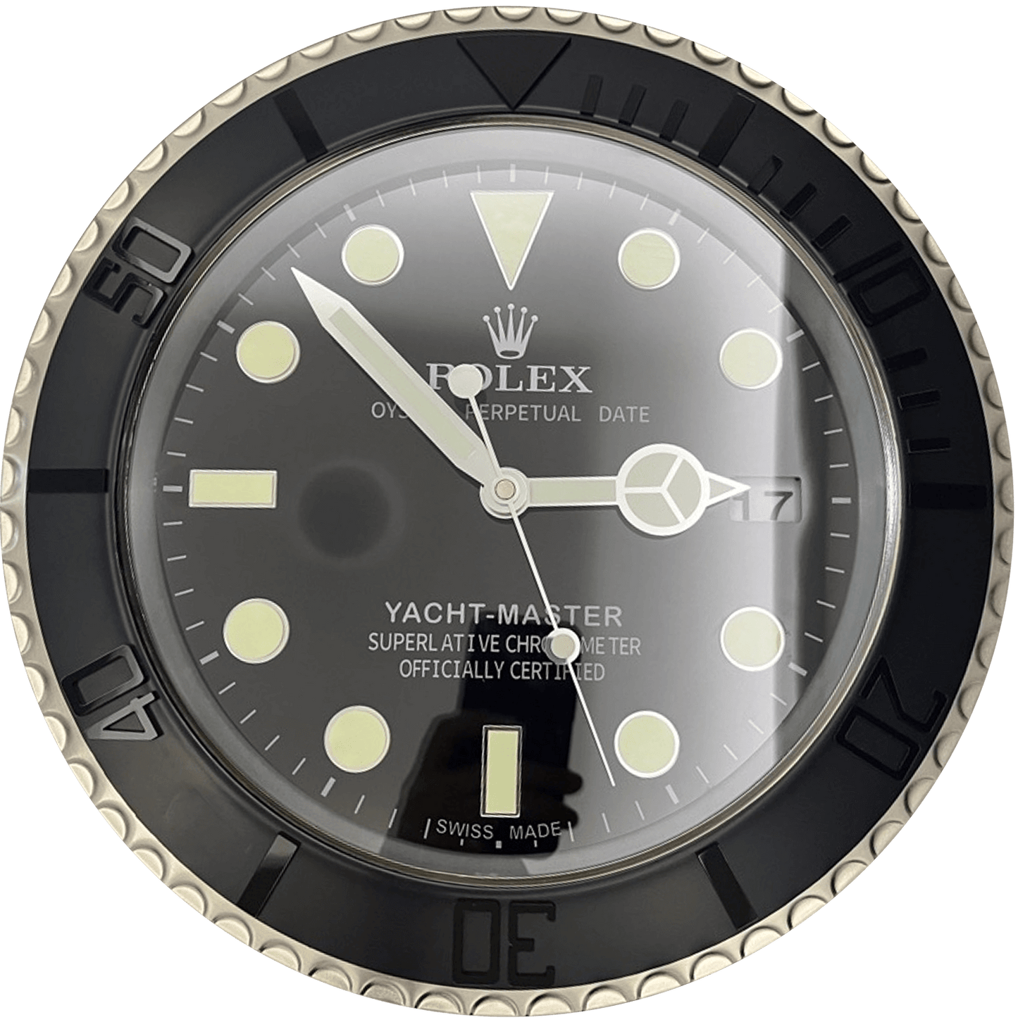 YATCH MASTER – BLACK – BLACK 2 DELUXE METAL WALL CLOCK 35 CM
