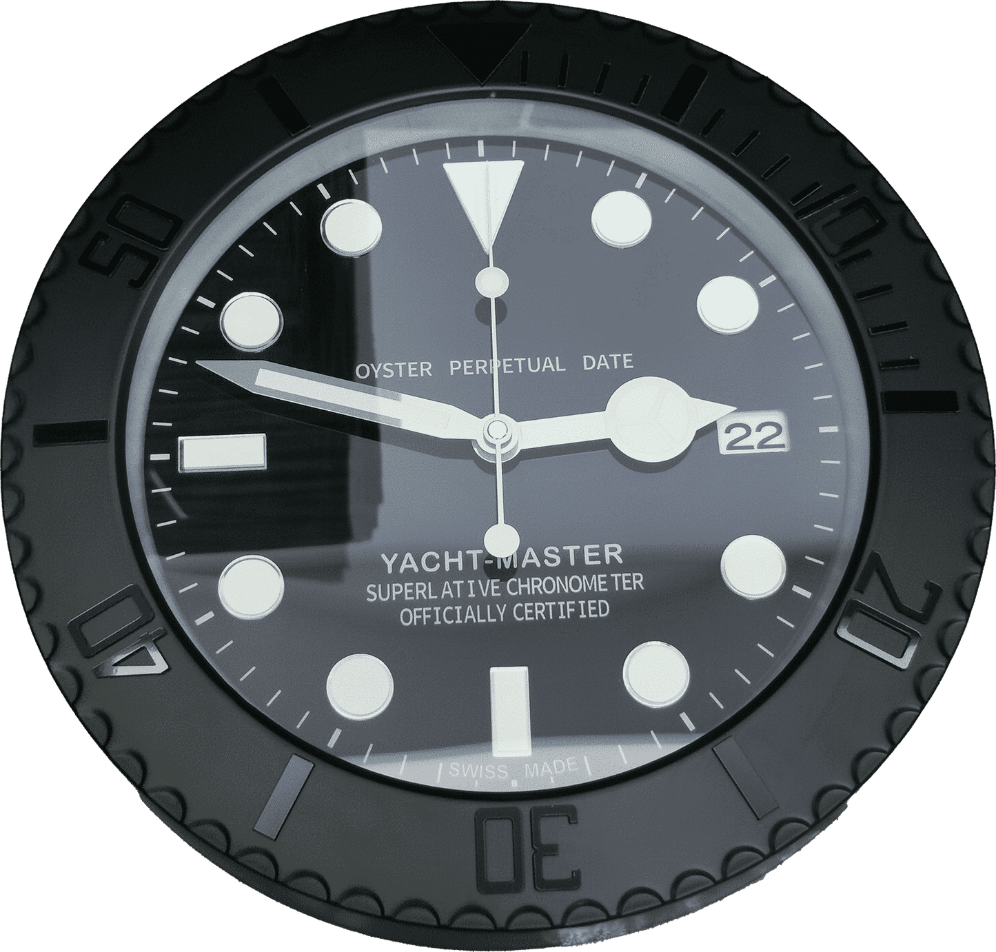 YATCH MASTER – BLACK – BLACK EDITION 35 CM DELUXE METAL WALL CLOCK