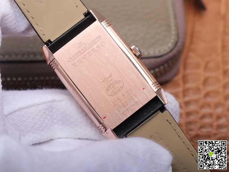 Jaeger LeCoultre Reverso Tribute Double-sided Double Time Zone Flip MG Factory Rose Gold White Dial