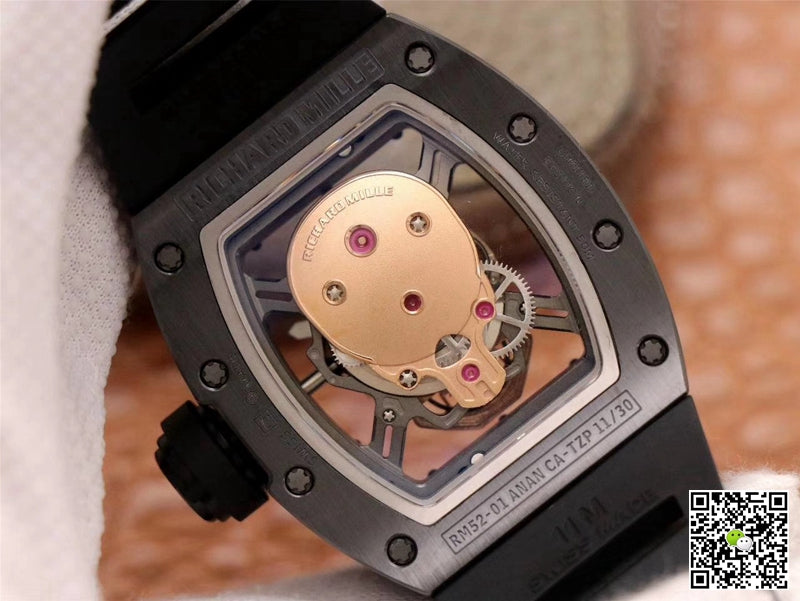 Richard Mille RM052-01 ZF Factory Black Ceramic Rose Gold Skull Dial