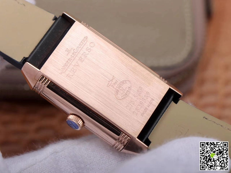 Jaeger LeCoultre Reverso Tribute Double-sided Double Time Zone Flip MG Factory Rose Gold Blue Dial