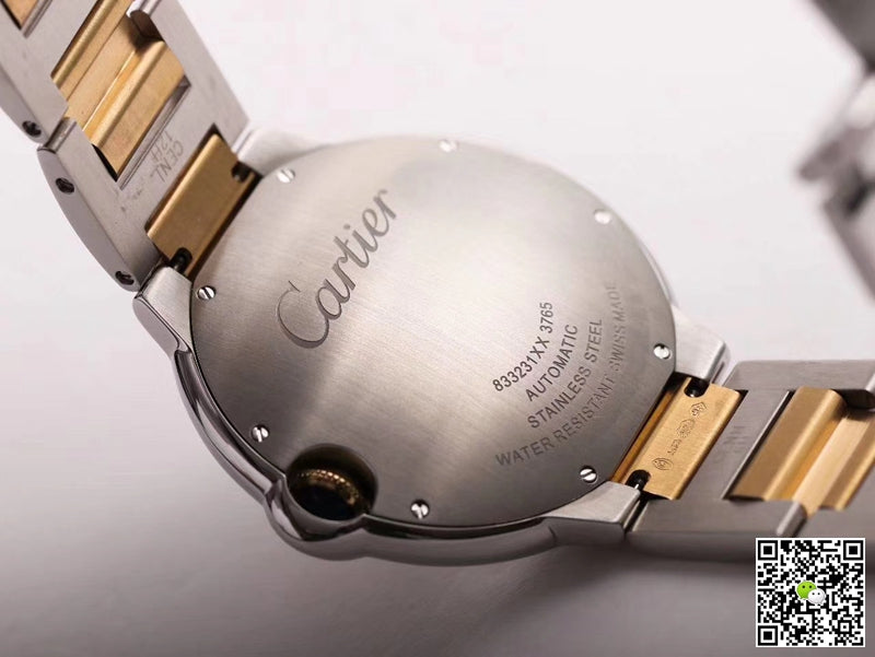 Ballon Bleu de Cartier W69009Z3 Wrap Gold V9 Factory Silver White Dial