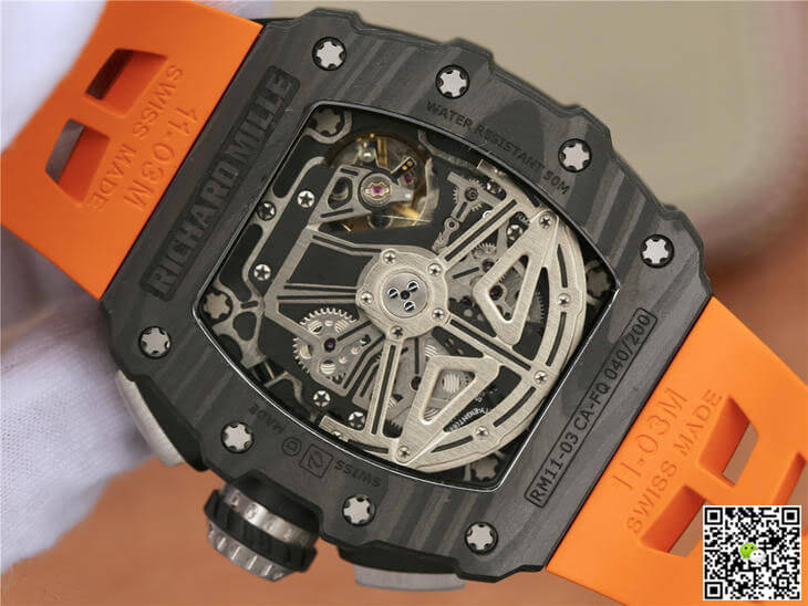 Richard Mille RM11-03 KV Factory Carbon Fiber Orange Strap
