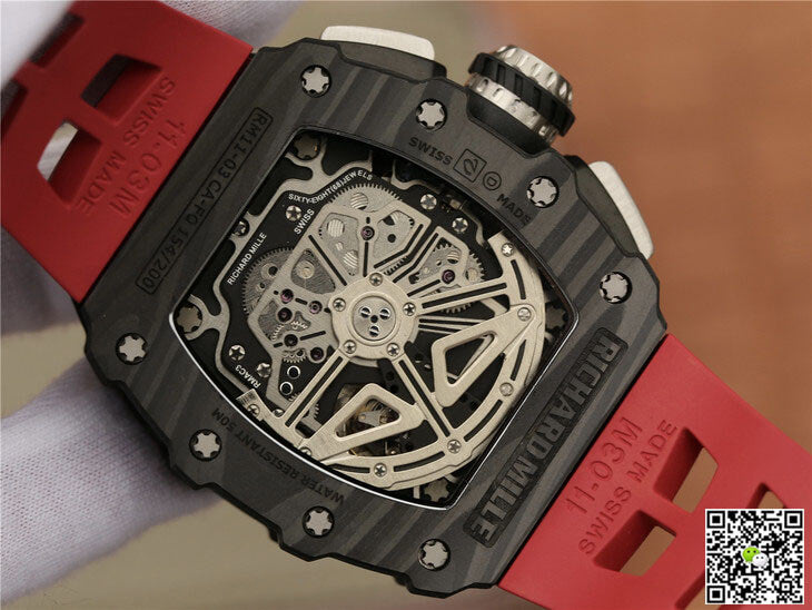 Richard Mille RM11-03 KV Factory Carbon Fiber Red Strap