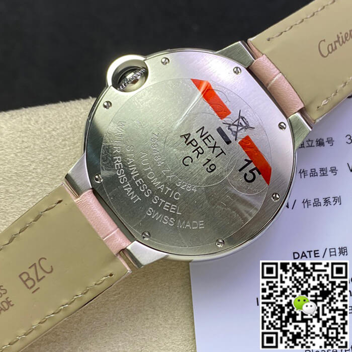 Ballon Bleu De Cartier 36MM WSBB0007 3K Factory Pink Strap