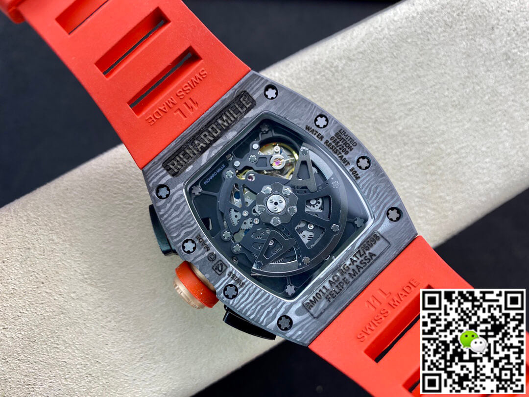 Richard Mille RM011 KV Factory V3 Red Rubber Strap