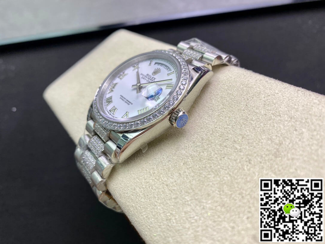 Rolex Day Date M128349RBR-0026 EW Factory Diamond-Set Bezel