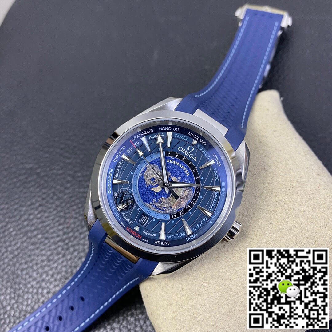 Omega Seamaster Aqua Terra GMT Worldtimer 220.12.43.22.03.001 VS Factory Blue Dial