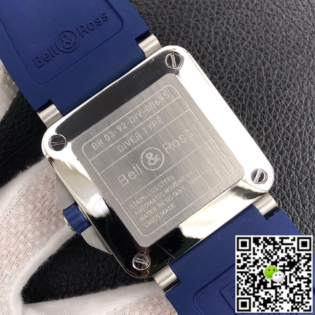 Bell & Ross BR0392-D-BU-ST/SRB Stainless Steel