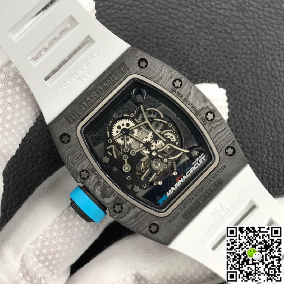 Richard Mille RM055 ZF Factory White Rubber Strap