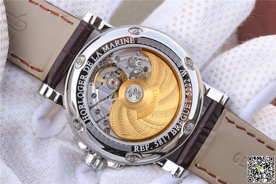 Breguet Marine 5817ST/12/5V8 White Dial Cowhide Strap