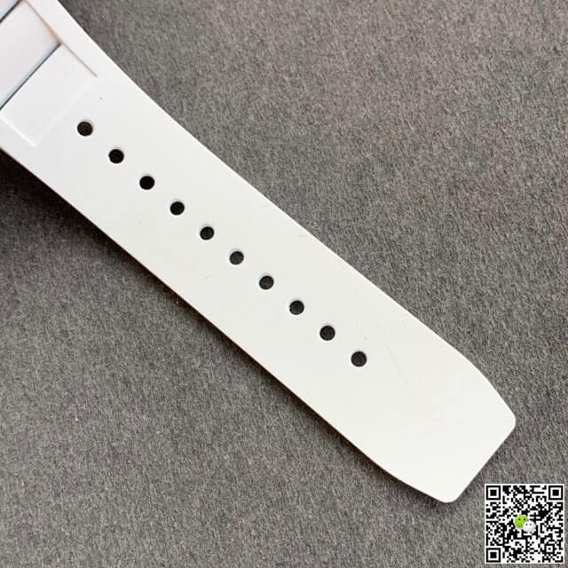 Richard Mille RM055 KV Factory V2 White Ceramic Case Rubber Strap