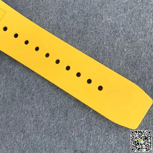 Richard Mille RM011 KV Factory Titanium Yellow Rubber Strap