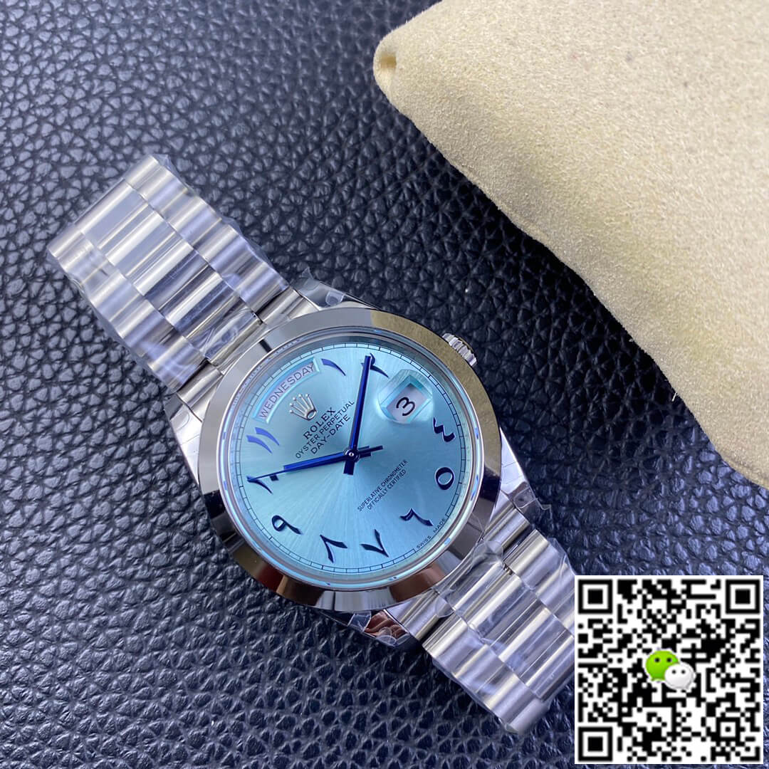 Rolex Day Date BP Factory Middle East Customization Stainless Steel Ice Blue Dial
