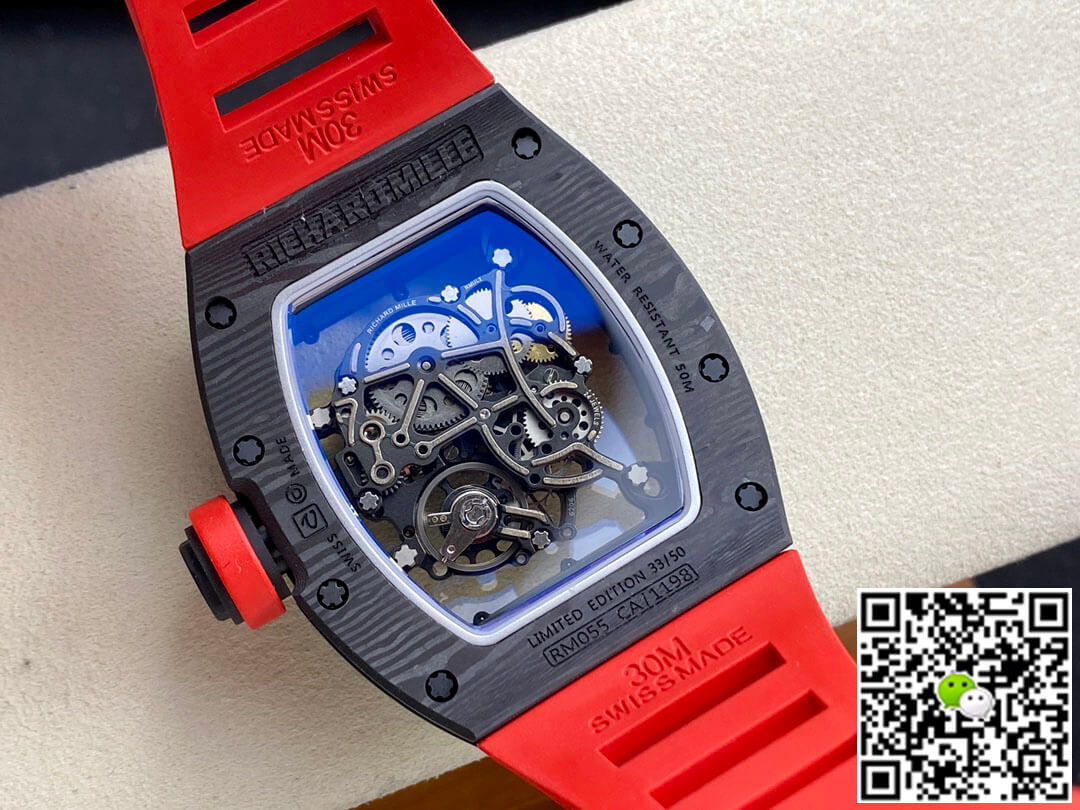 Richard Mille RM-055 BBR Factory Red Rubber Strap
