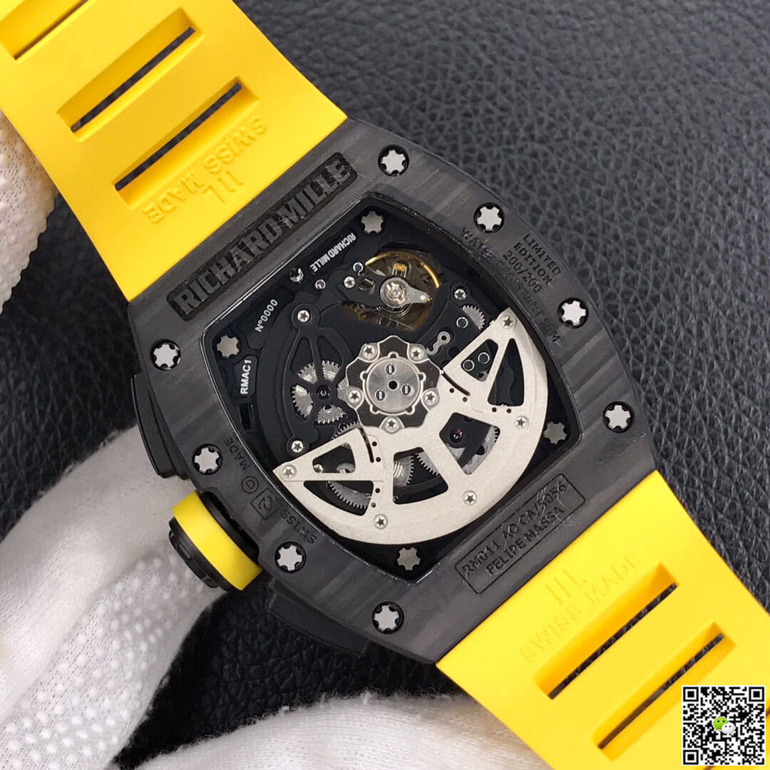 Richard Mille RM-011 KV Factory Forged Carbon Yellow Strap