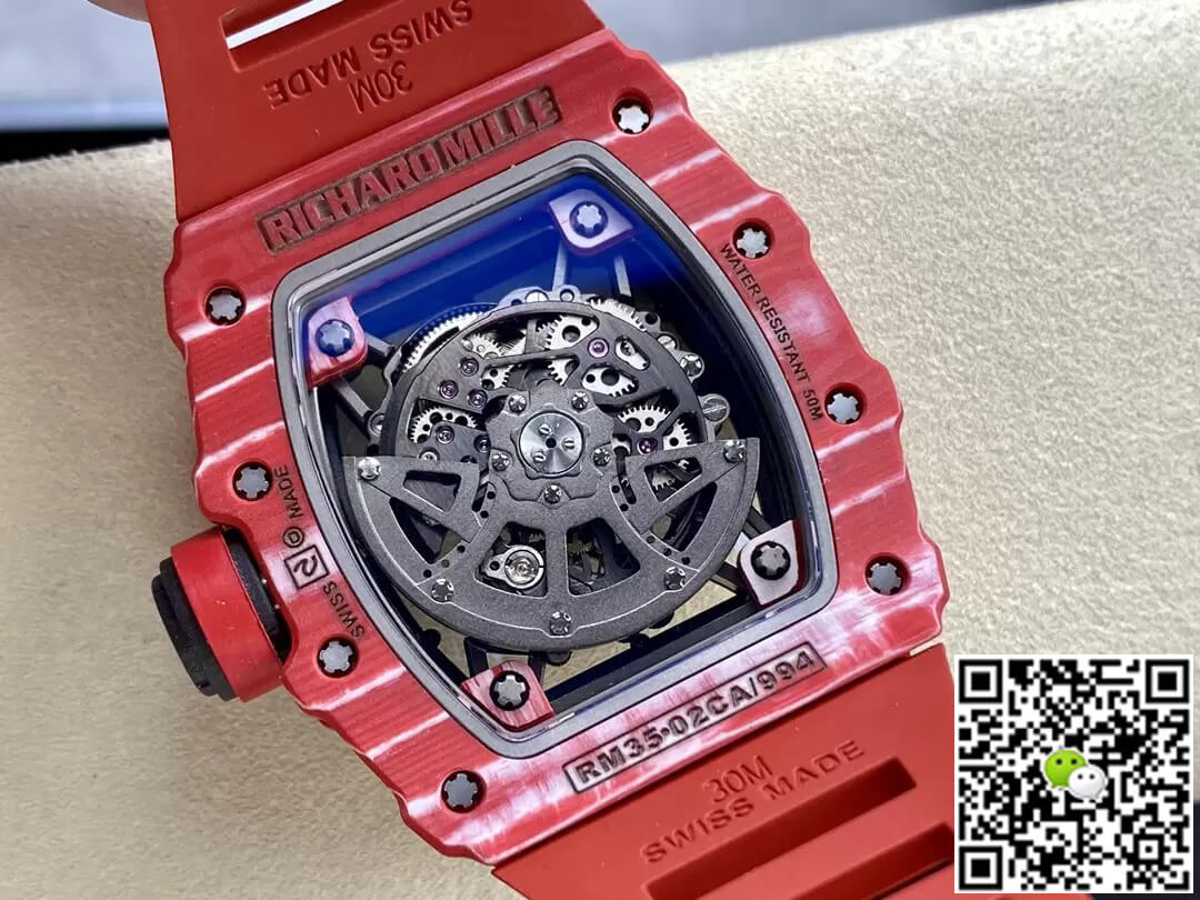 Richard Mille RM35-02 T+ Factory Red Carbon Fiber Skeleton Dial