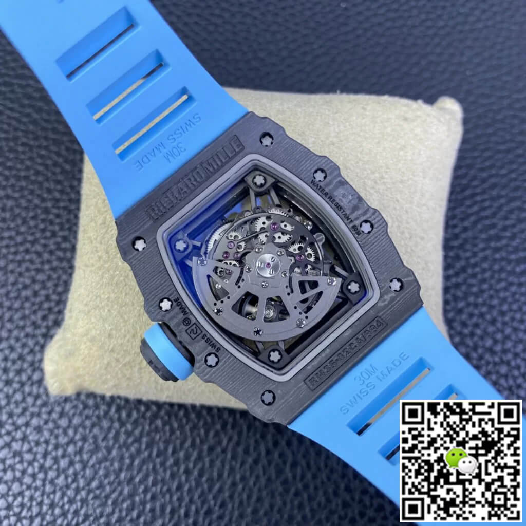 Richard Mille RM35-02 T+ Factory Carbon Fiber Case Blue Strap