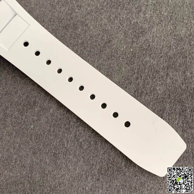 Richard Mille RM-011 KV Factory White Ceramic Rubber Strap
