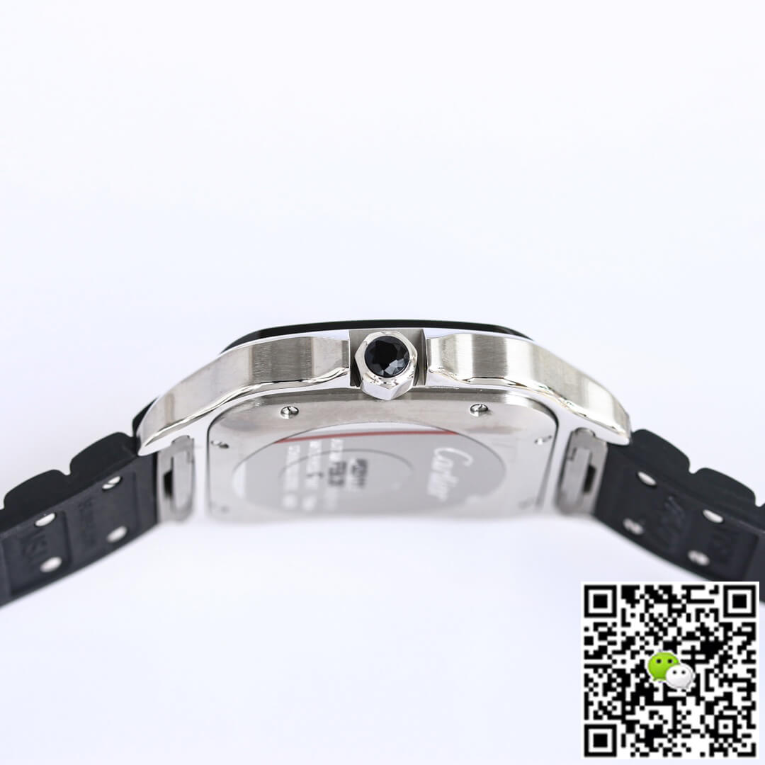 Cartier Santos WSSA0037 GF Factory V2 Black Rubber Strap