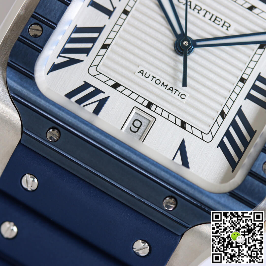 Santos De Cartier GF Factory Blue Rubber Strap