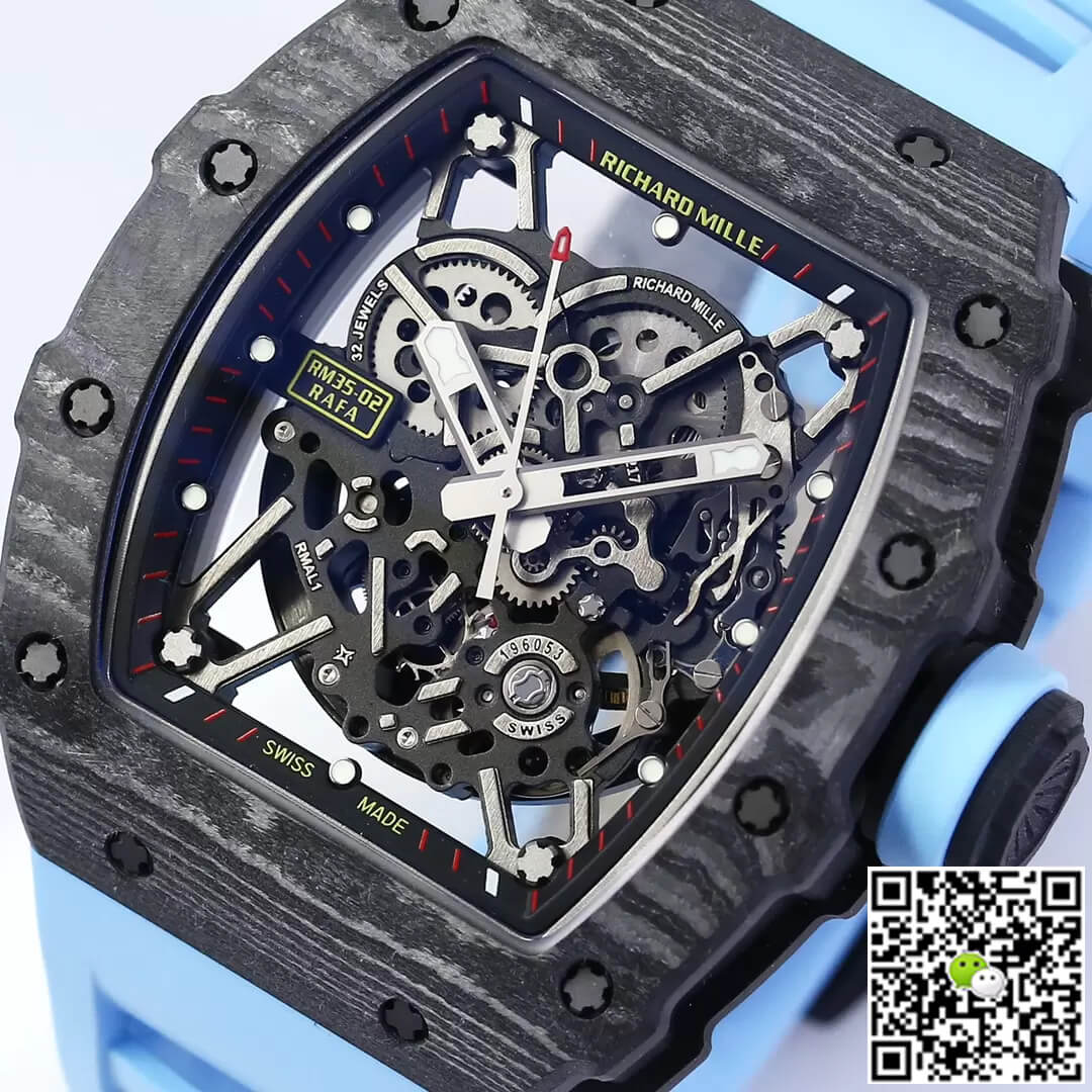 Richard Mille RM35-02 BBR Factory Blue Rubber Strap
