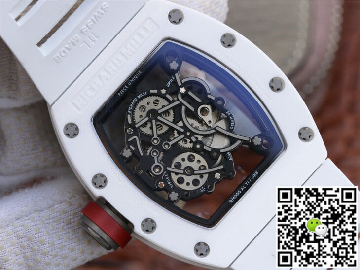 Richard Mille RM055 KV Factory Ceramic White Rubber Strap