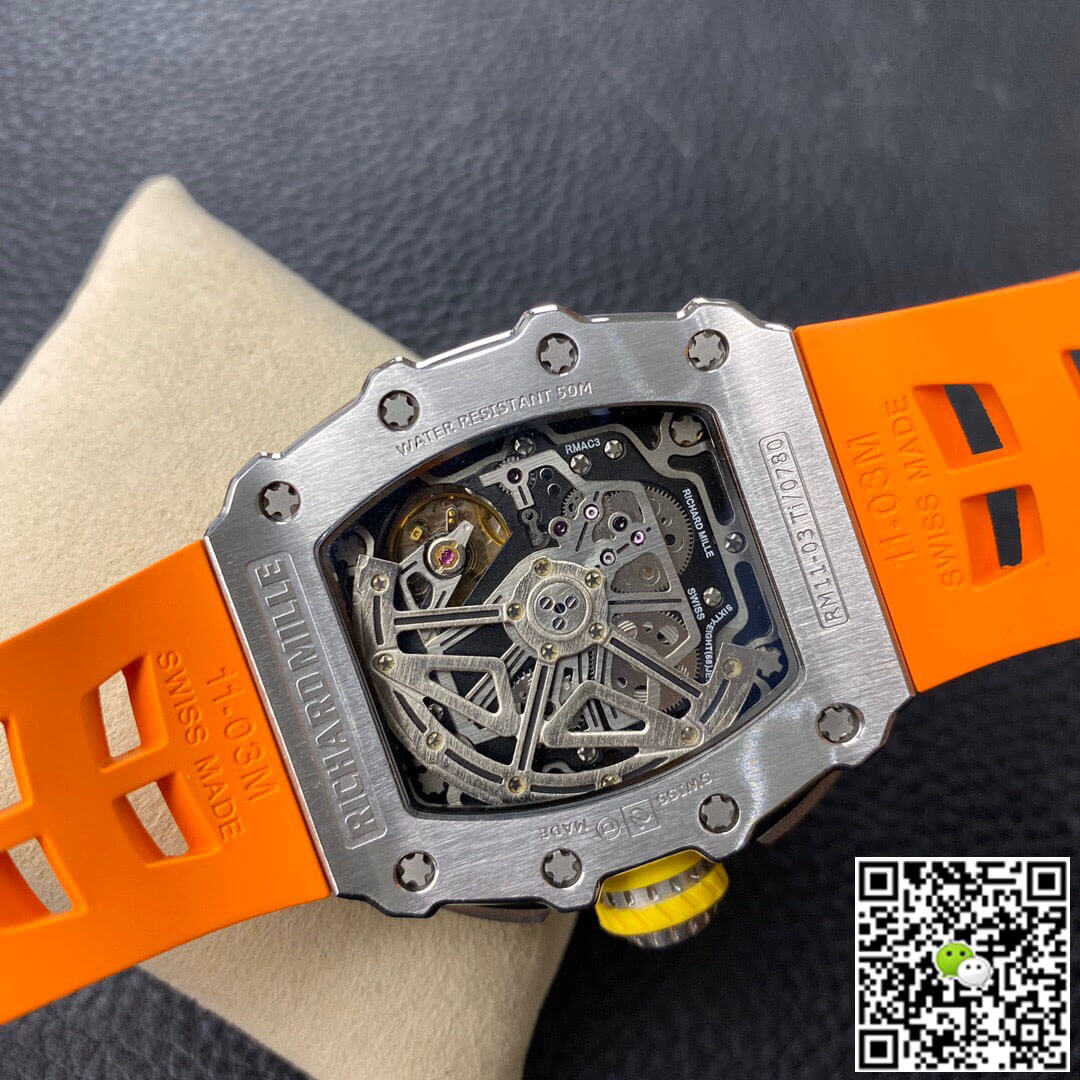 Richard Mille RM11-03 KV Factory Orange Rubber Strap