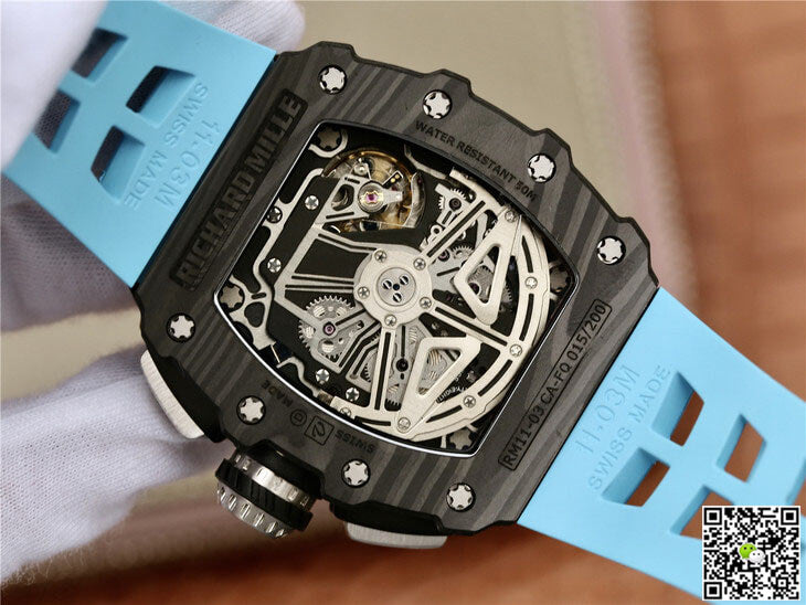 Richard Mille RM11-03 KV Factory Carbon Fiber Blue Strap