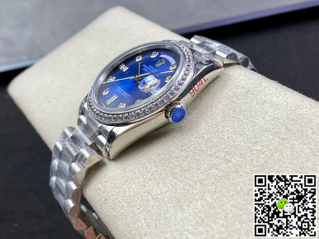 Rolex Day Date M128396TBR-0008 36MM GM Factory Diamond Blue Dial