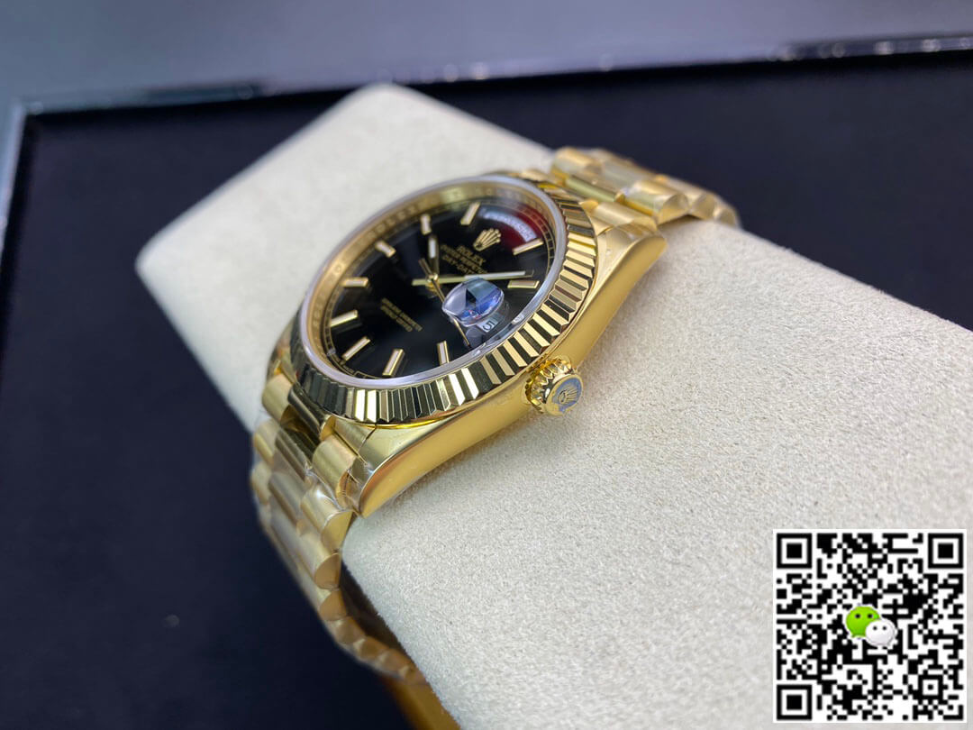 Rolex Day Date 40MM EW Factory Yellow Gold Black Dial