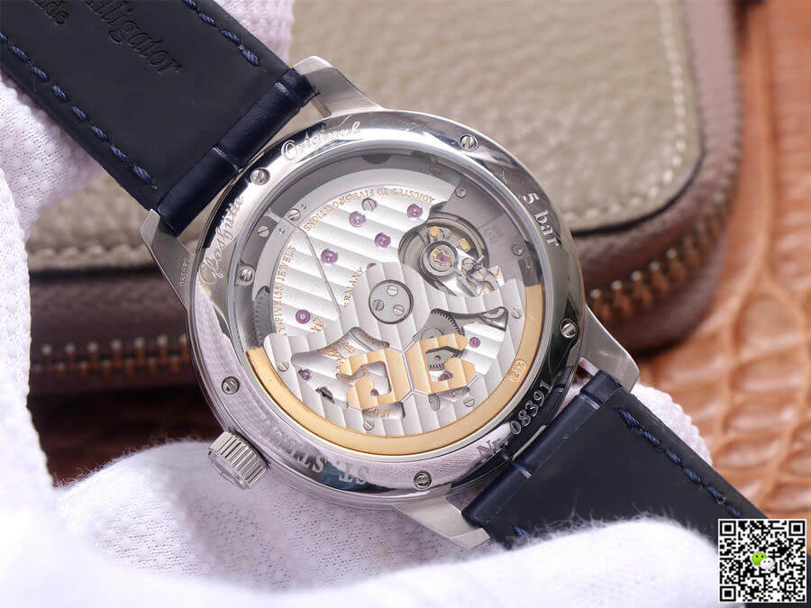 Glashutte Senator Moon Phase 1-36-04 V9 Factory Blue Leather Strap