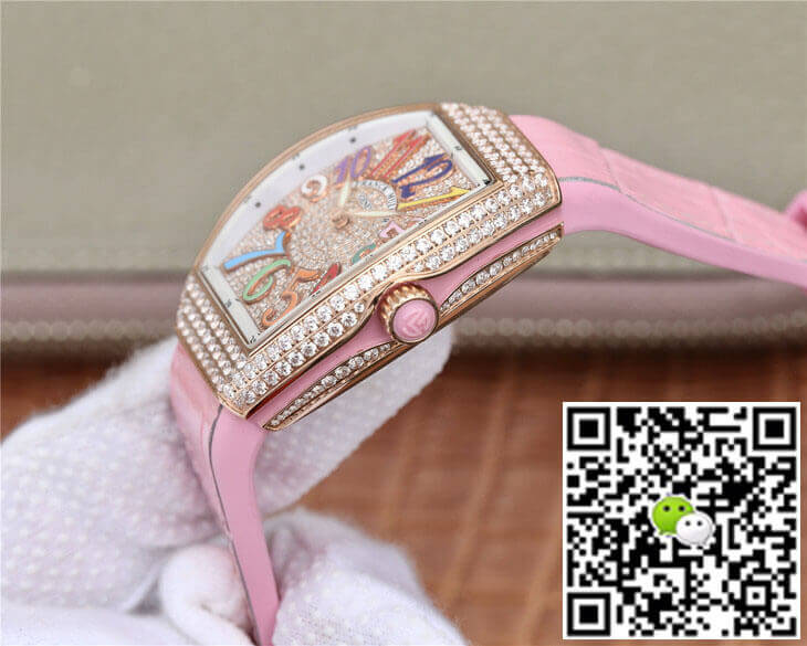 Franck Muller Vanguard Ladies ABF Factory Rose Gold Diamond-set Dial