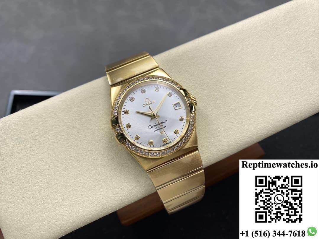 Omega Constellation 123.55.38.21.52.002 OM Factory Gold Case