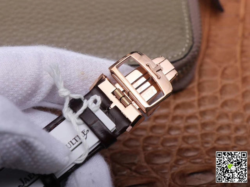 Jaeger LeCoultre Reverso Tribute Double-sided Double Time Zone Flip MG Factory Rose Gold White Dial