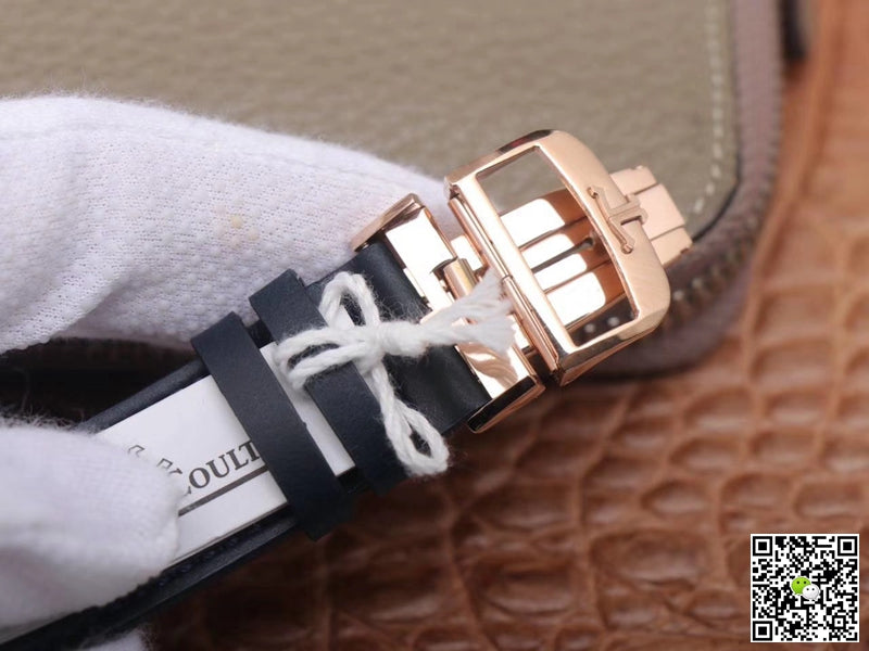 Jaeger LeCoultre Reverso Tribute Double-sided Double Time Zone Flip MG Factory Rose Gold Blue Dial