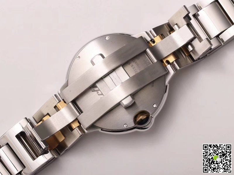 Ballon Bleu de Cartier W69009Z3 Wrap Gold V9 Factory Silver White Dial