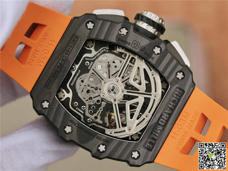 Richard Mille RM11-03 KV Factory Carbon Fiber Orange Strap