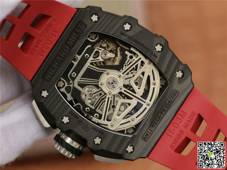Richard Mille RM11-03 KV Factory Carbon Fiber Red Strap