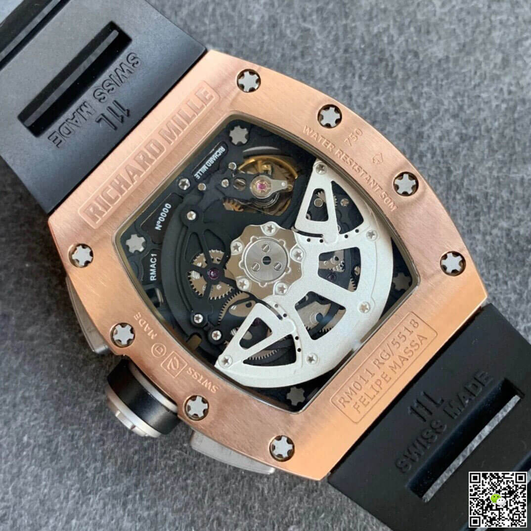 Richard Mille RM11 KV Factory Rose Gold Skeleton Dial
