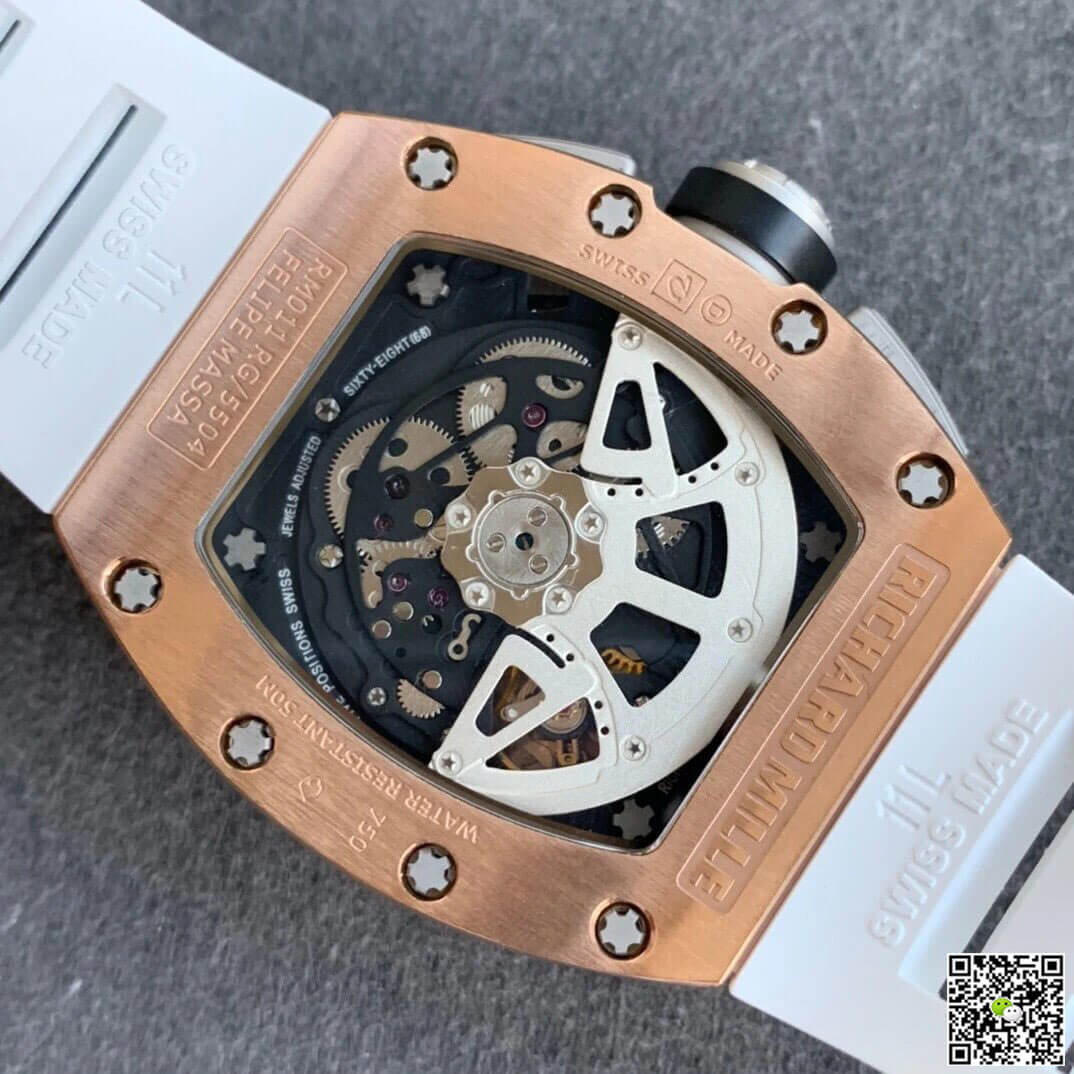 Richard Mille RM11 KV Factory Rose Gold White Strap