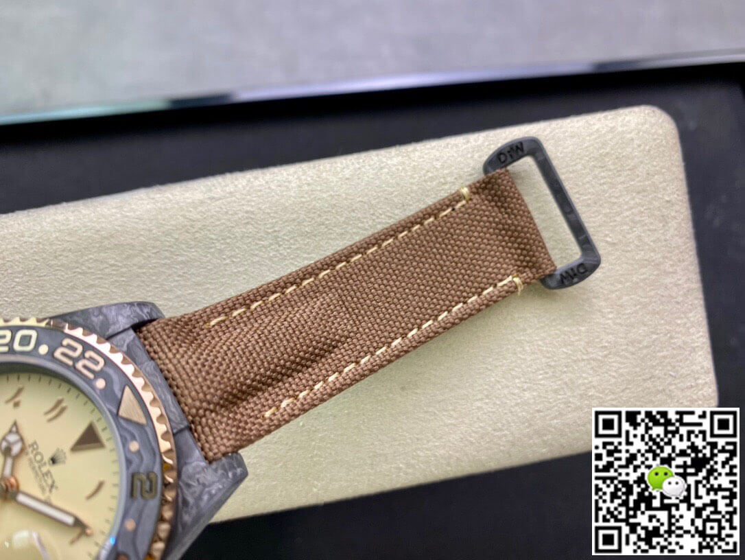 Rolex GMT-MASTER II Diw Carbon Fiber Brown Fabric Strap