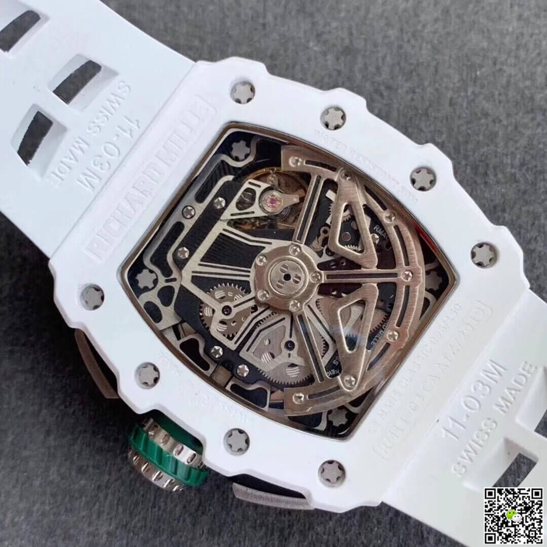 Richard Mille RM011-03 KV Factory Ceramic White Strap