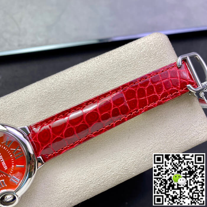 Ballon Bleu De Cartier 36MM 3K Factory Red Leather Strap